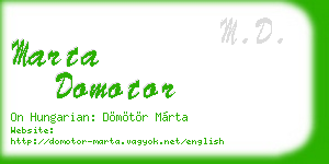 marta domotor business card